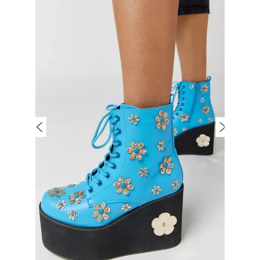 KOI Lotus Junkie Flower Platform Ankle Boot